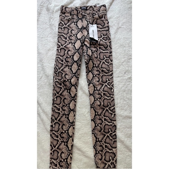 Zara Trafaluc Denim Collection snake print Hi Rise Skinny jeans size 0. - Picture 4 of 4